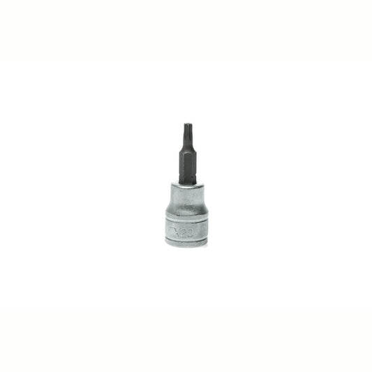 Silver and Black Teng Tools 3/8" Bit Socket with engraving of the tool details on the side, bare tool 