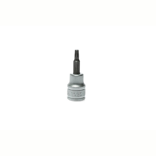 Silver and Black Teng Tools 3/8" Bit Socket with engraving of the tool details on the side, bare tool 