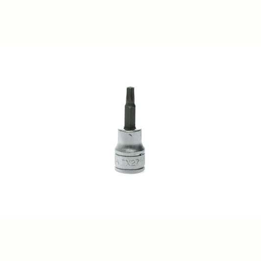 Silver and Black Teng Tools 3/8" Bit Socket with engraving of the tool details on the side, bare tool 
