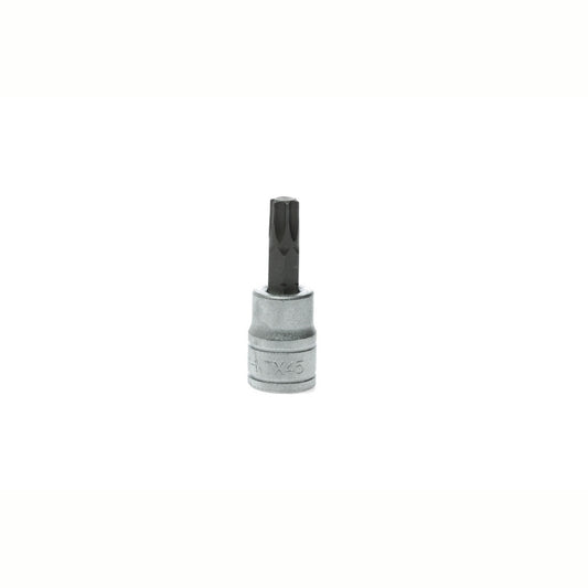Silver and Black Teng Tools 3/8" Bit Socket with engraving of the tool details on the side, bare tool 