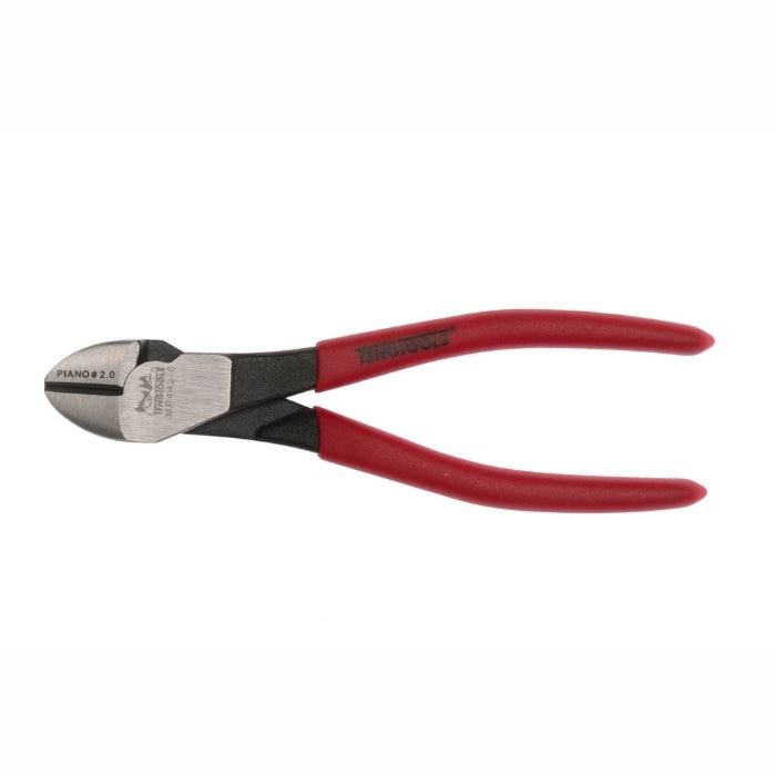 Teng Tools Heavy Duty Side Cutting Pliers with red handle and black writing of the tool details on the side, on a white background
