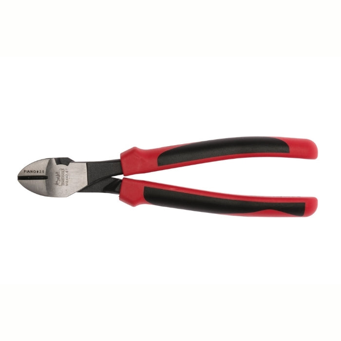 Teng Tools Heavy Duty Side Cutting Pliers with red handle and black writing of the tool details on the side, on a white background