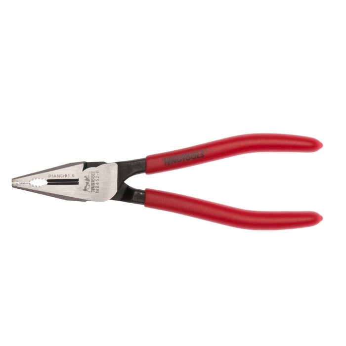 Teng Tools Heavy Duty Combination Pliers with red and black handle, on a white background 