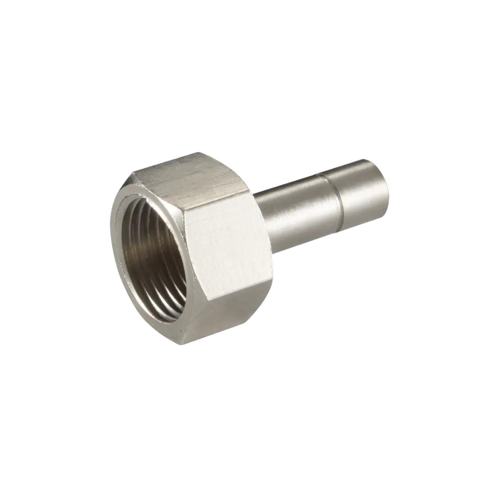 Silver Nickel Female Threaded Standpipe Fitting on a white background