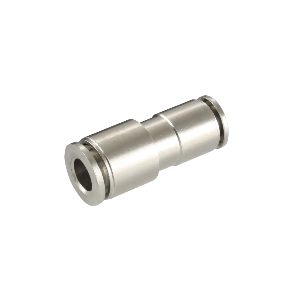 Silver Nickel Unequal Straight Fitting on a white background