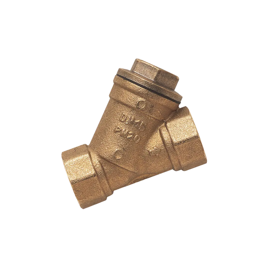 Gold Brass Female Y Brass Fitting on a white background 